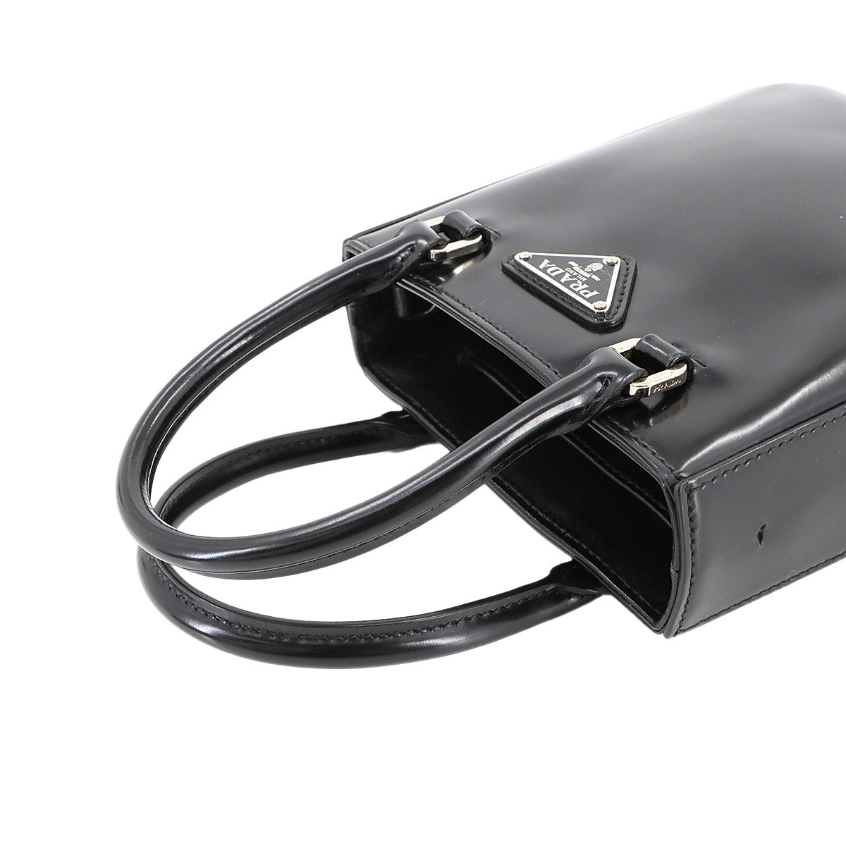 2way Hand Shoulder Bag Leather Black 1BA331 Purse