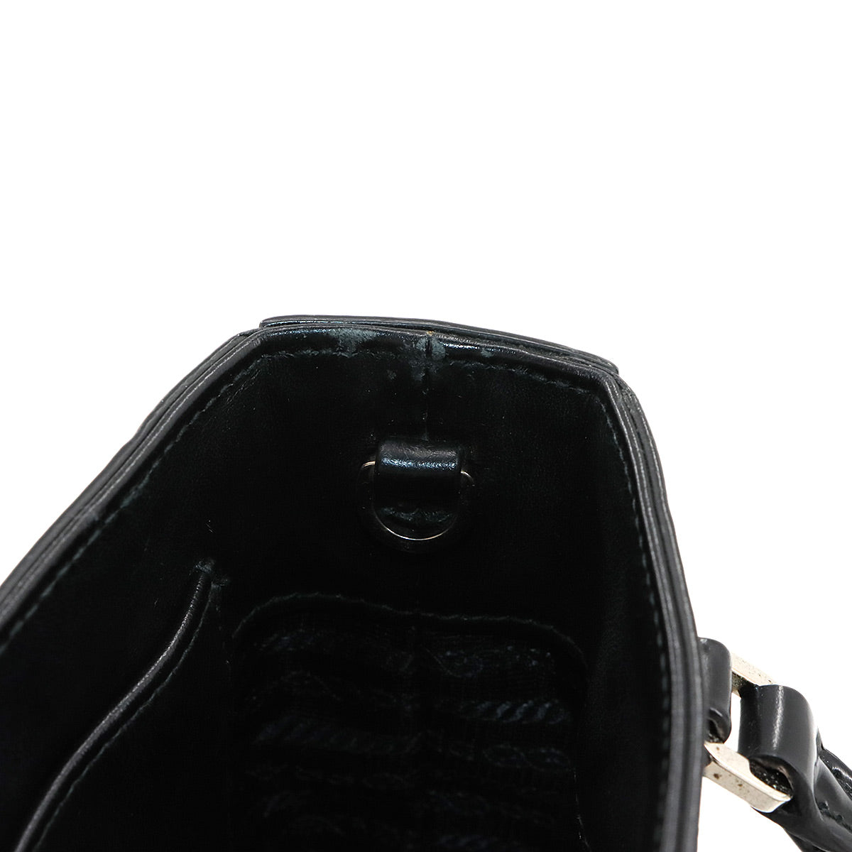 2way Hand Shoulder Bag Leather Black 1BA331 Purse