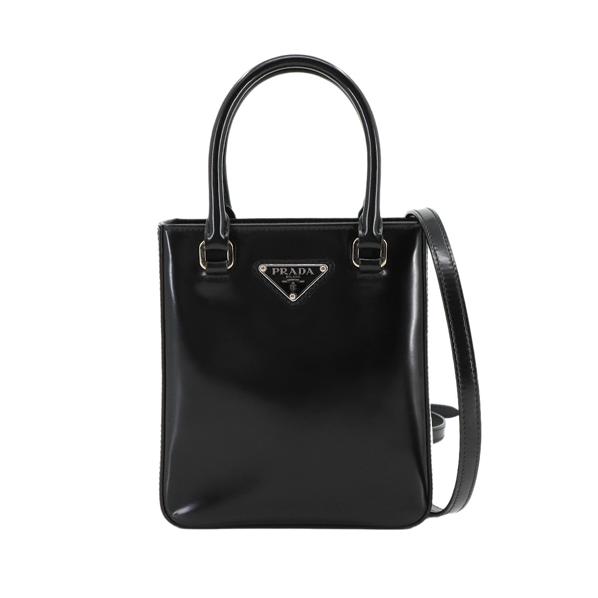 2way Hand Shoulder Bag Leather Black 1BA331 Purse