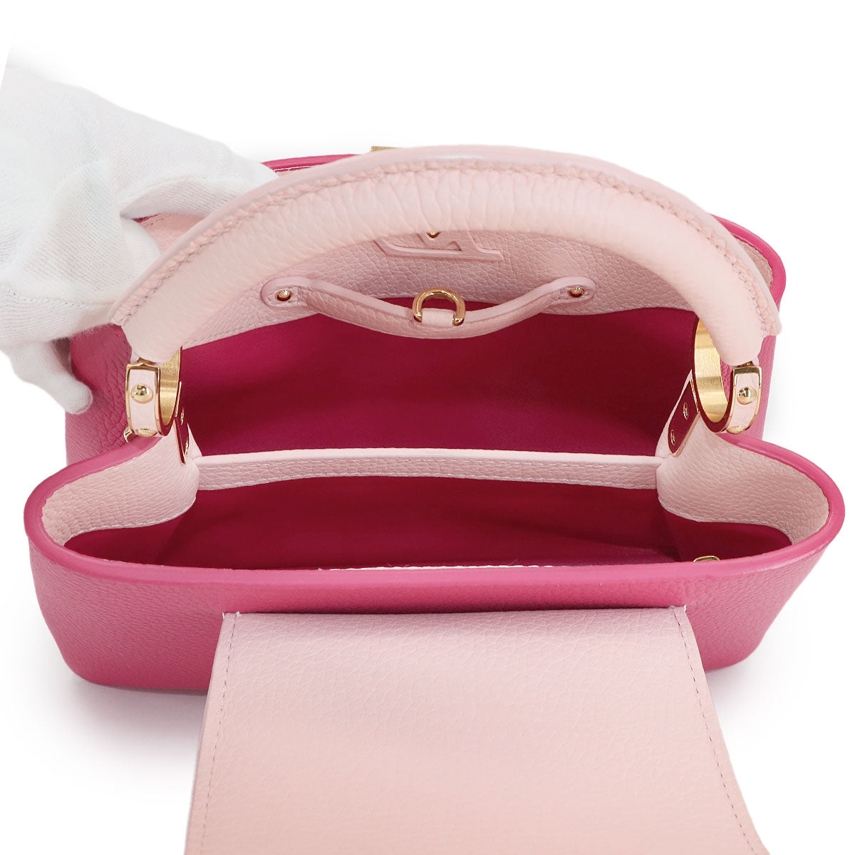 Capucines BB 2way Hand Shoulder Bag Taurillon Pink