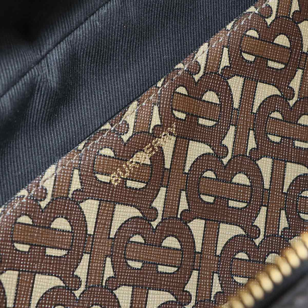 TB Monogram Stripe CrossBody Bag PVC Leather Brown Black