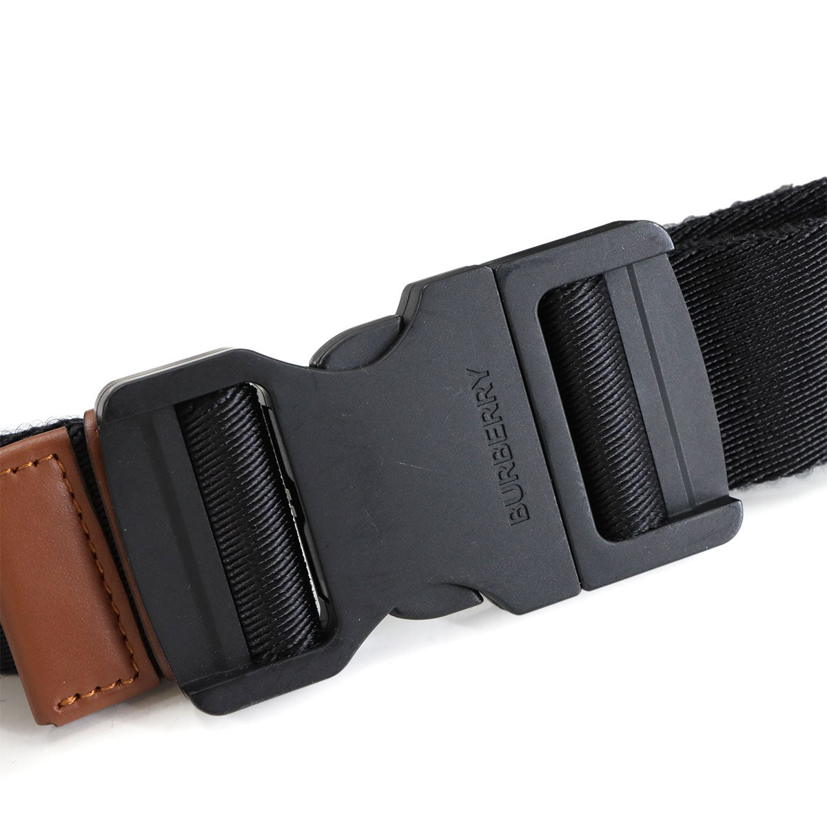 TB Monogram Stripe CrossBody Bag PVC Leather Brown Black