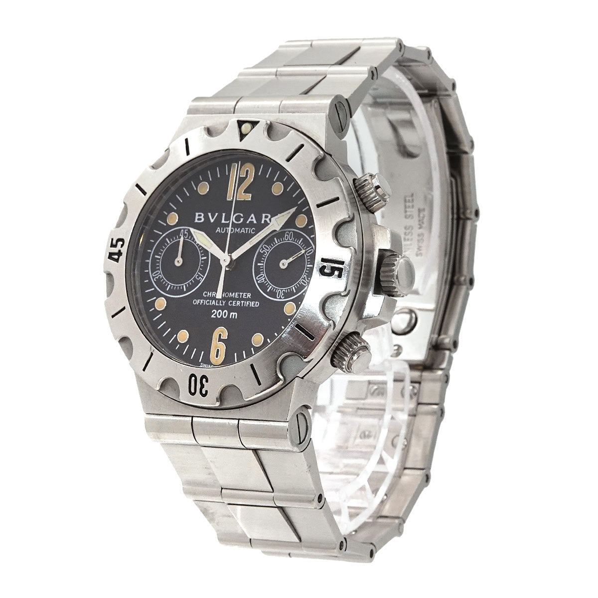 Diagono Scuba Chronograph SC38S Black Dial Mens Automatic