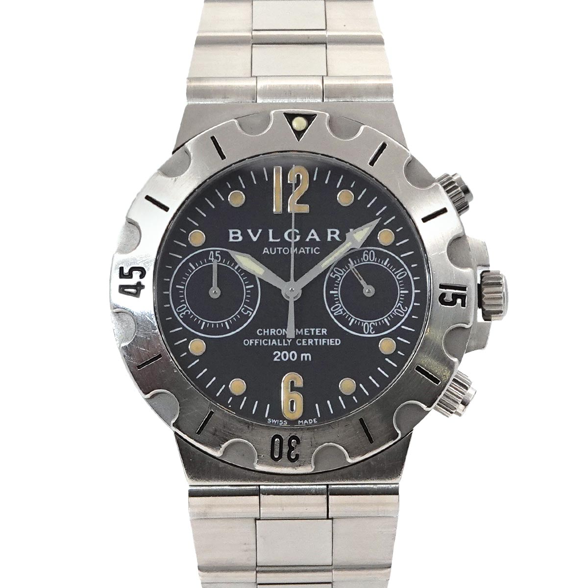 Diagono Scuba Chronograph SC38S Black Dial Mens Automatic