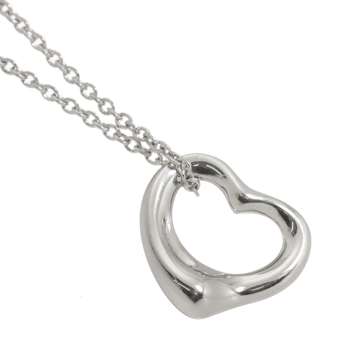 Open Heart Necklace Platinum