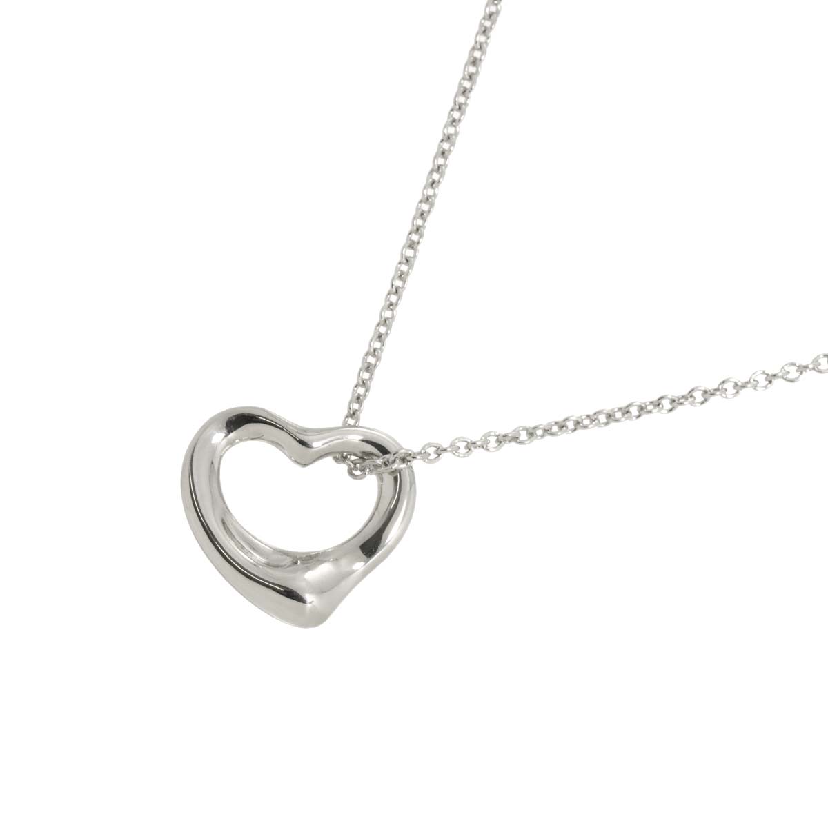 Open Heart Necklace Platinum