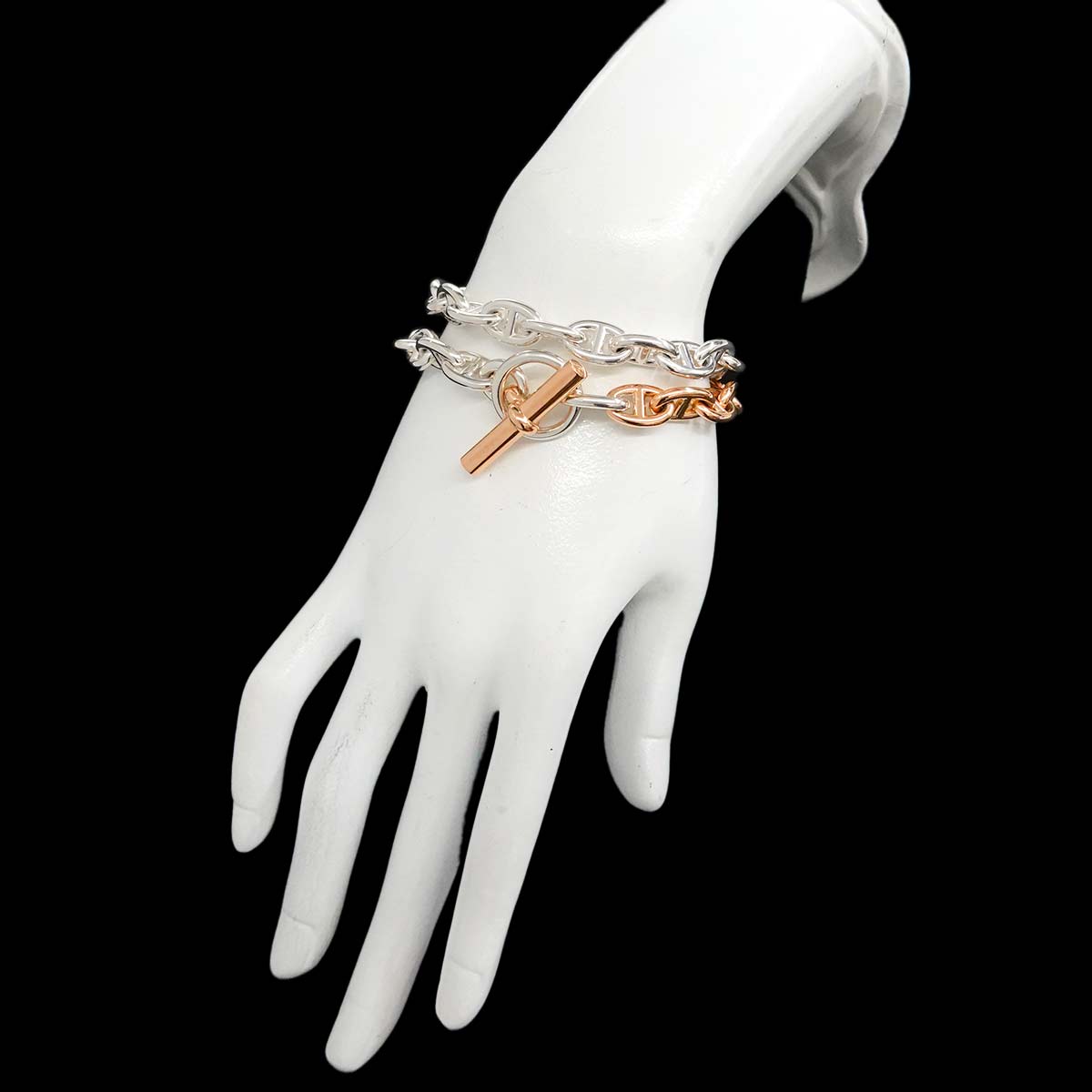 Chaine dancre PM Bracelet Silver 925 18K PG 750
