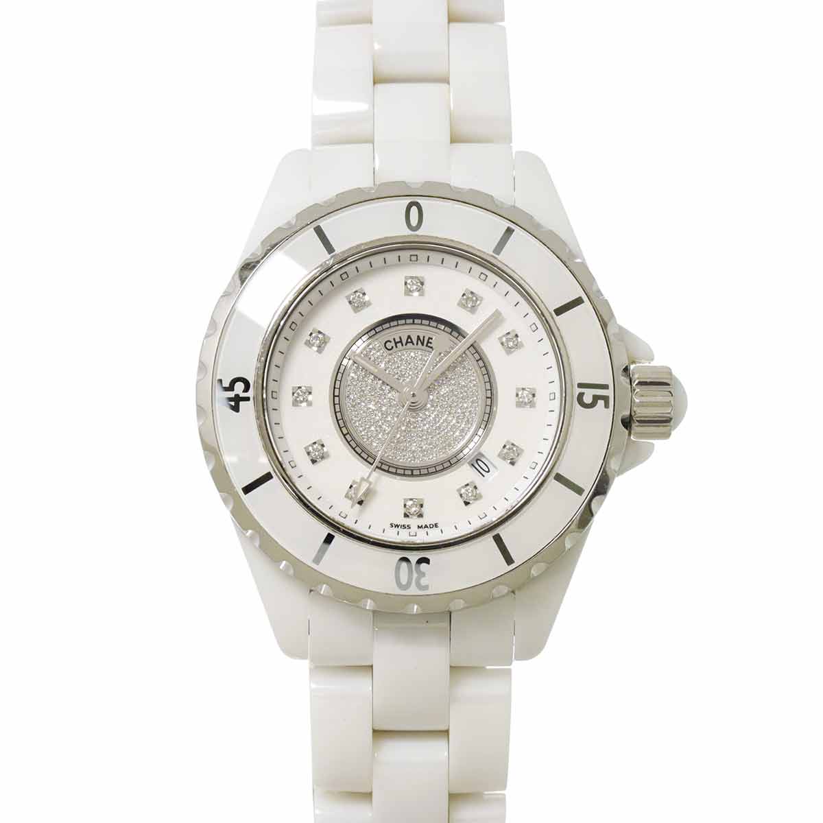 J12 33mm H2123 Quartz Date White Dial Ladies Watch