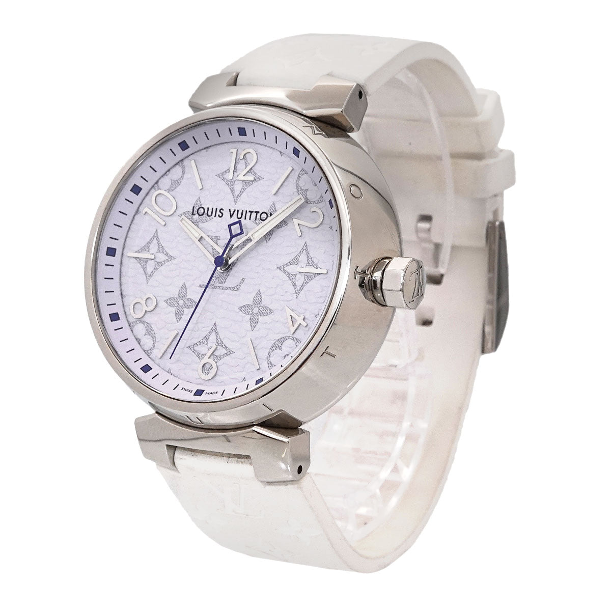 Tambour GM QA114 Quartz Monogram White Dial Mens