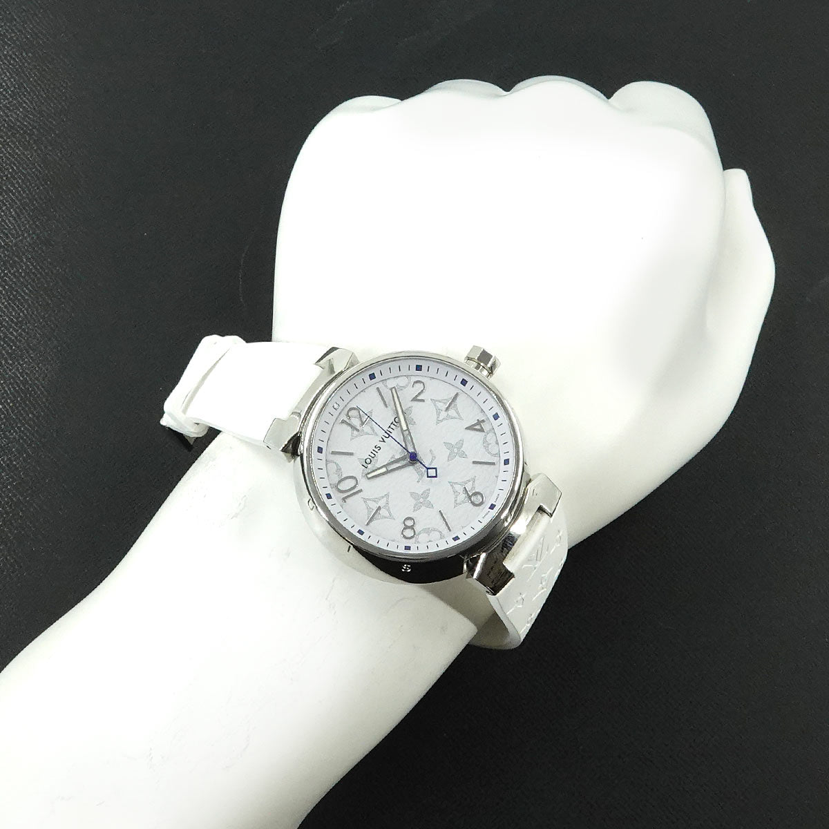 Tambour GM QA114 Quartz Monogram White Dial Mens