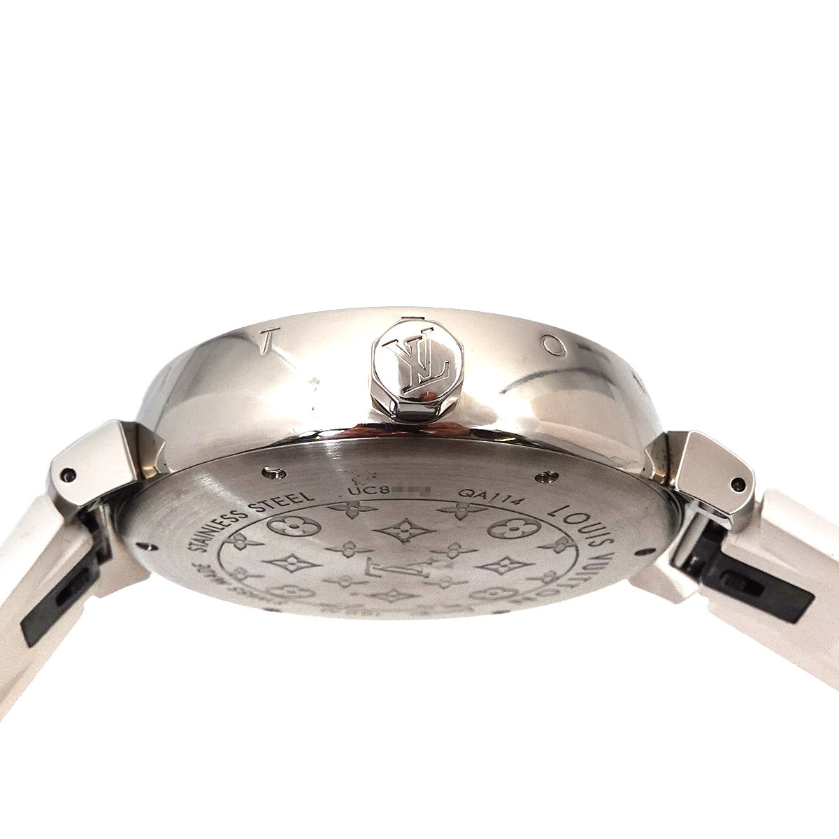 Tambour GM QA114 Quartz Monogram White Dial Mens