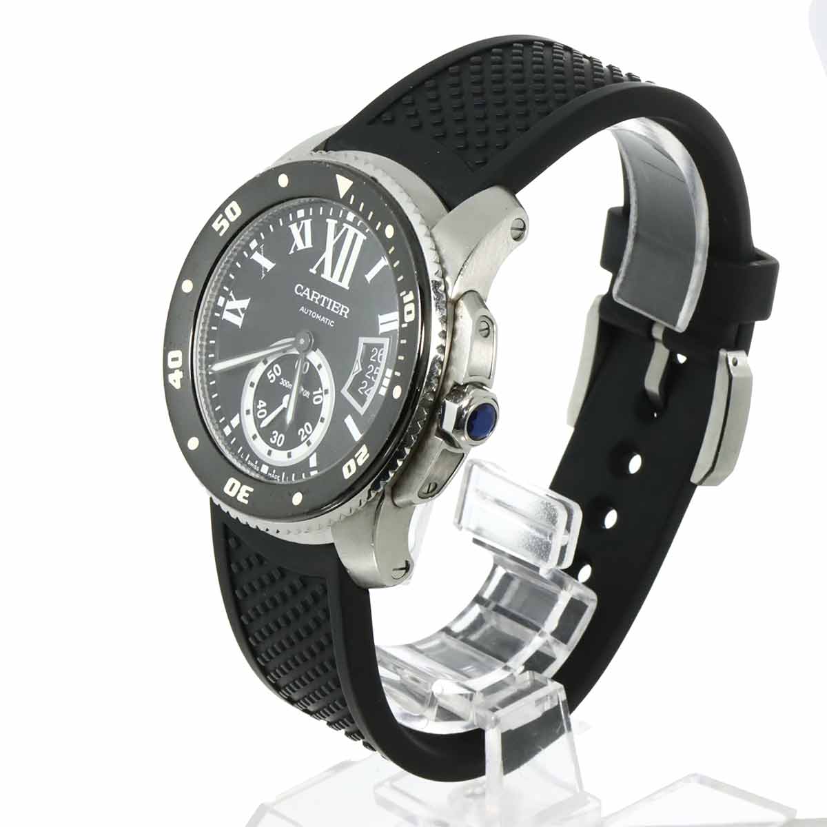 Calibre de Cartier Diver W7100056 Date Black Dial Mens Watch