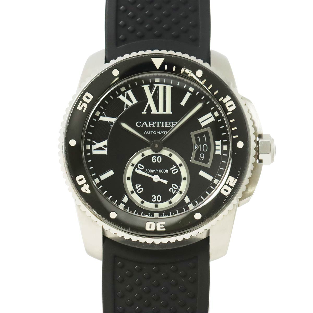 Calibre de Cartier Diver W7100056 Date Black Dial Mens Watch