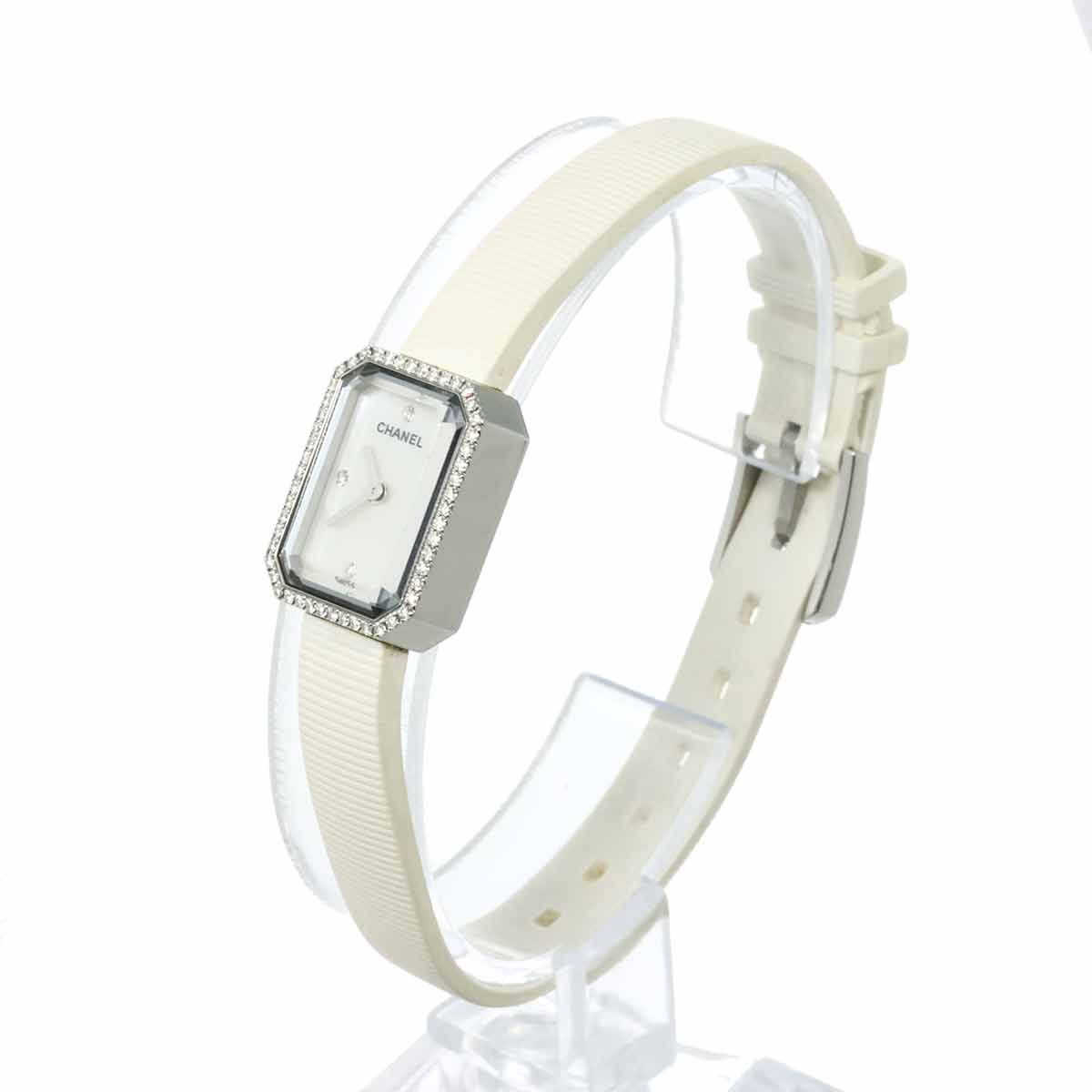 Premiere H2433 Diamond Bezel Rubber White Shell Dial Ladies