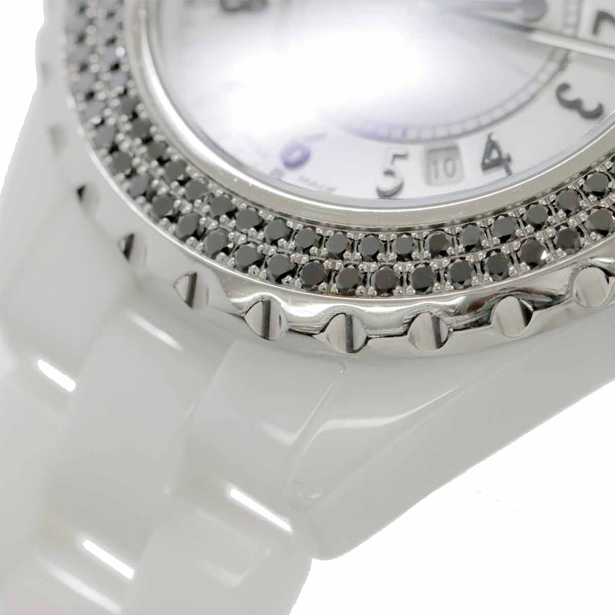 J12 33mm H1630 Bezel Black Diamond Quartz White Dial Ladies