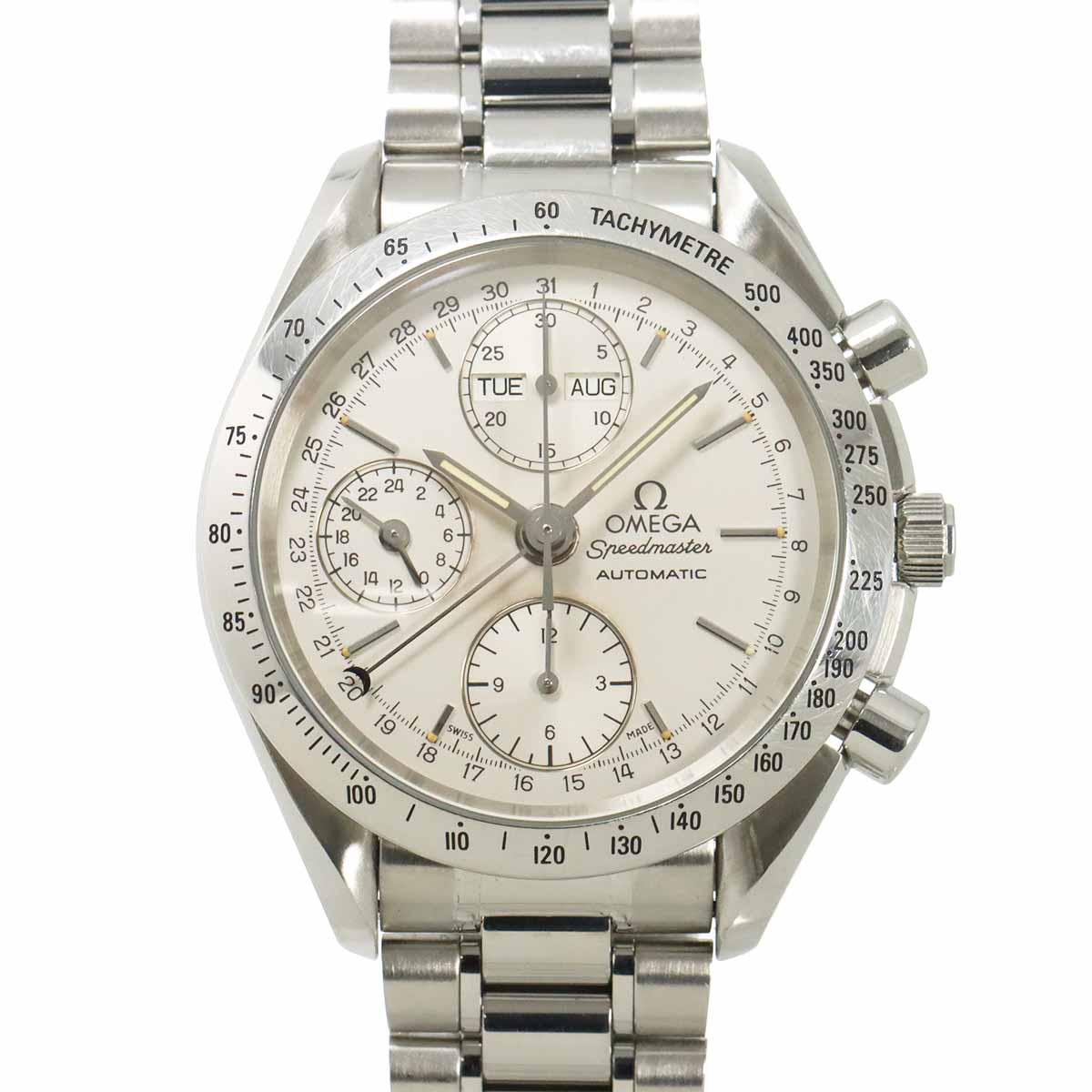Speedmaster 3521 30 Triple calendar Chronograph Silver Dial