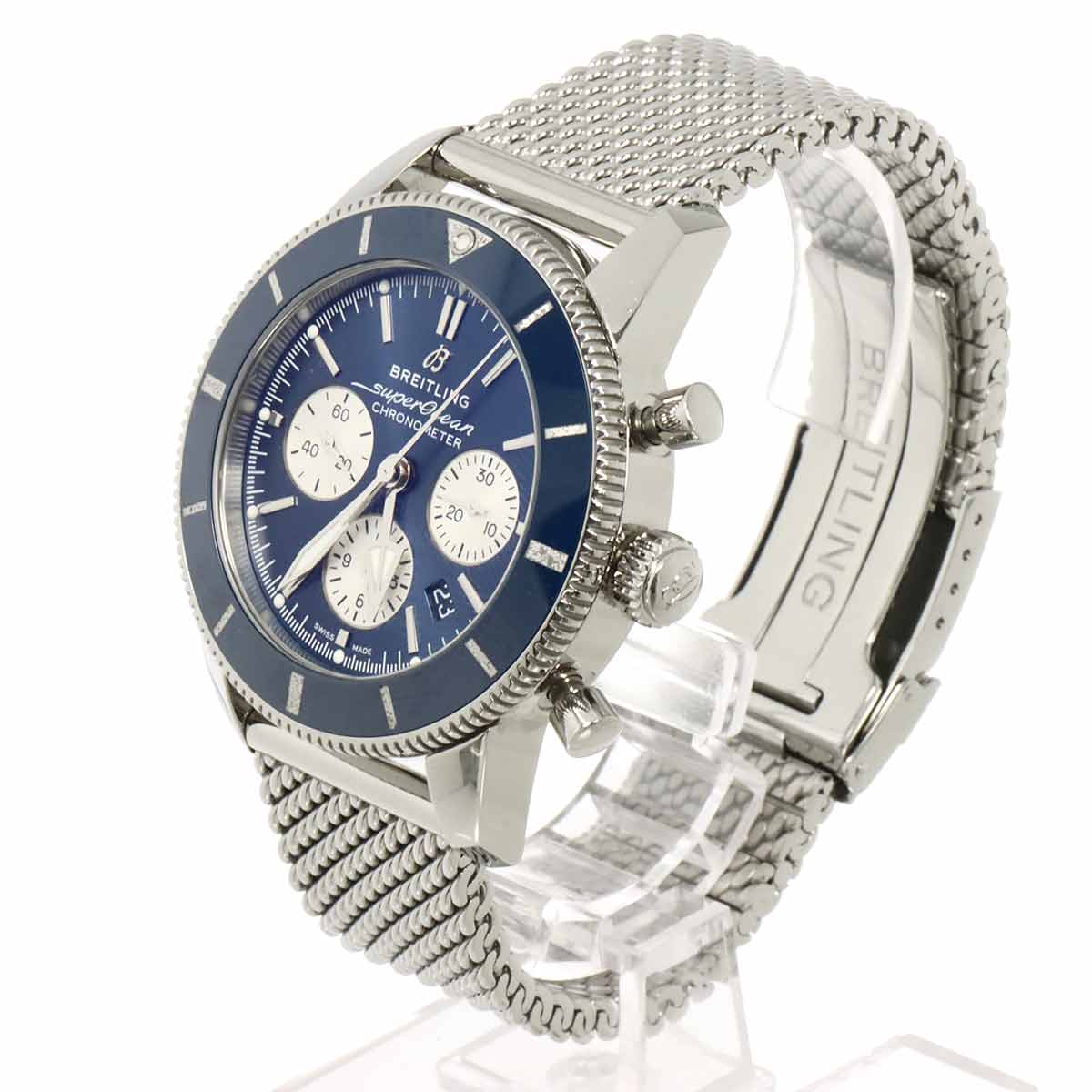 Super Ocean Heritage B01 Chronograph AB0162 Blue Dial Mens