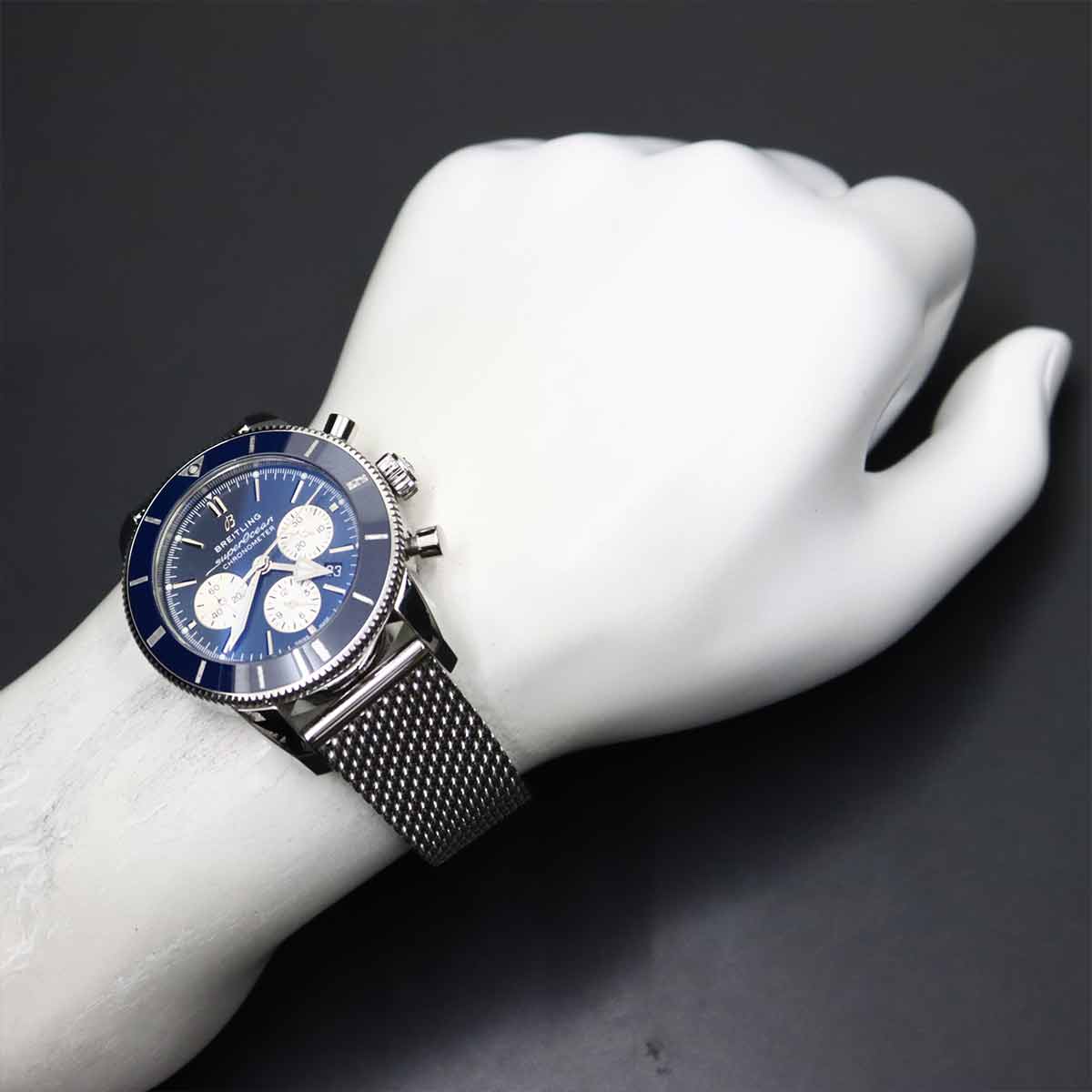 Super Ocean Heritage B01 Chronograph AB0162 Blue Dial Mens