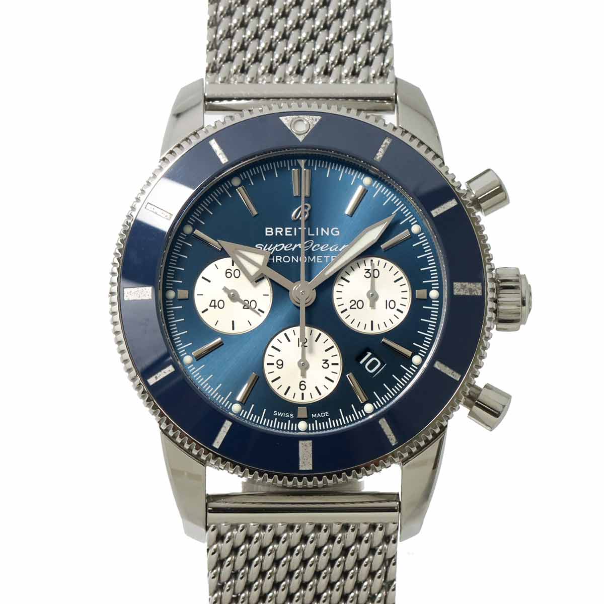 Super Ocean Heritage B01 Chronograph AB0162 Blue Dial Mens