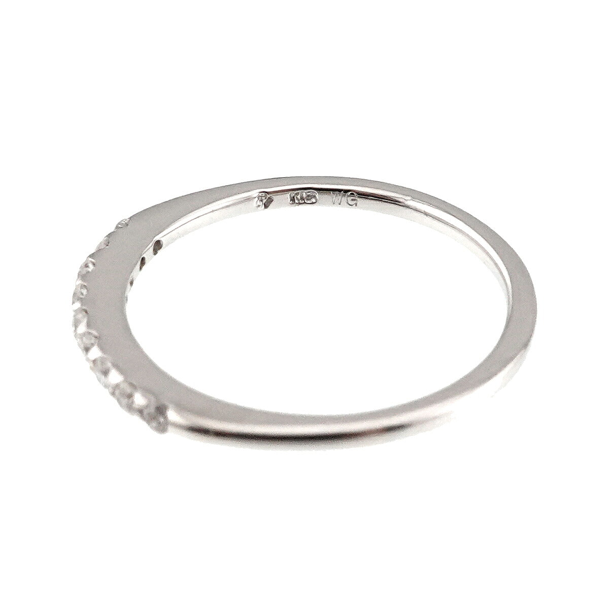 Diamond 0.10ct Ring 18K WG 750 Size4(US)