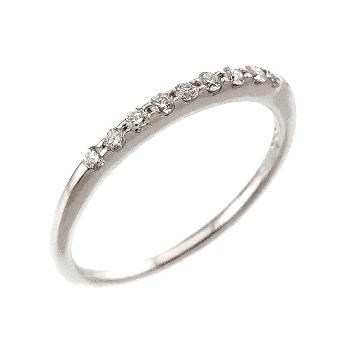 Diamond 0.10ct Ring 18K WG 750 Size4(US)