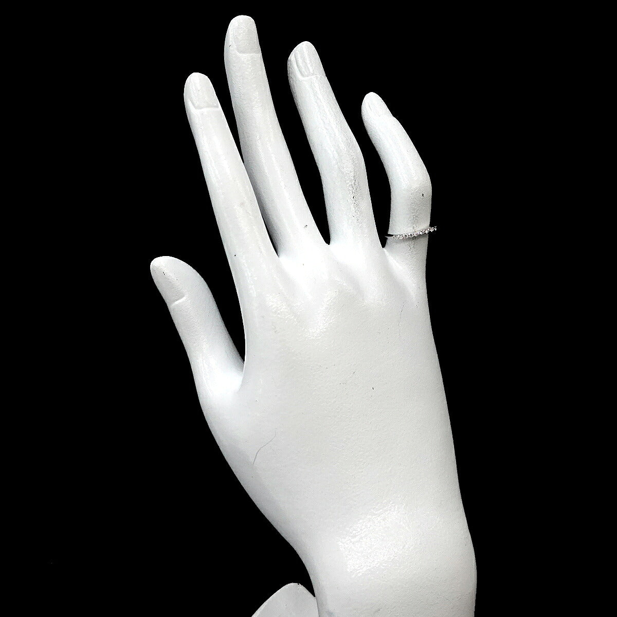 Diamond 0.10ct Ring 18K WG 750 Size4(US)