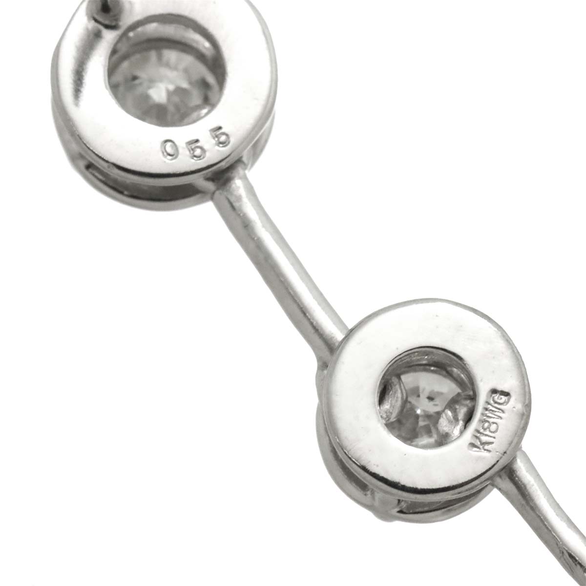 Diamond 0.55ct/0.55ct Earrings Pierced 18K K18 WG 750