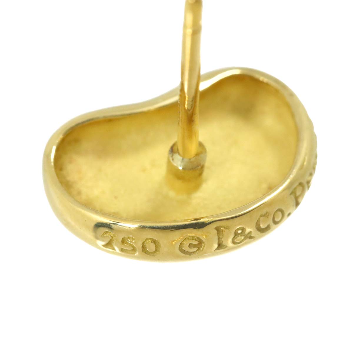 Bean Earrings Pierced 18K Yellow Gold 750