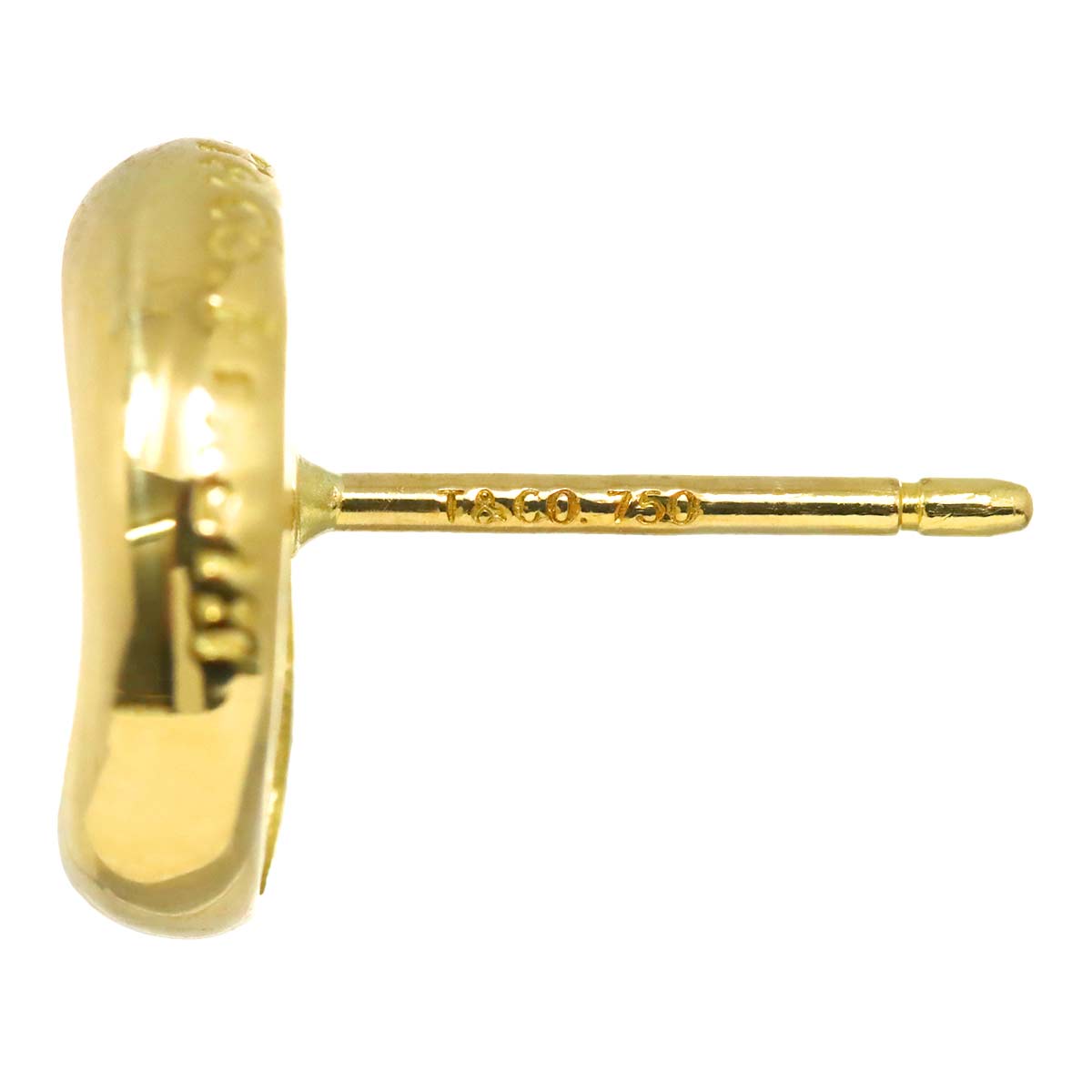 Bean Earrings Pierced 18K Yellow Gold 750