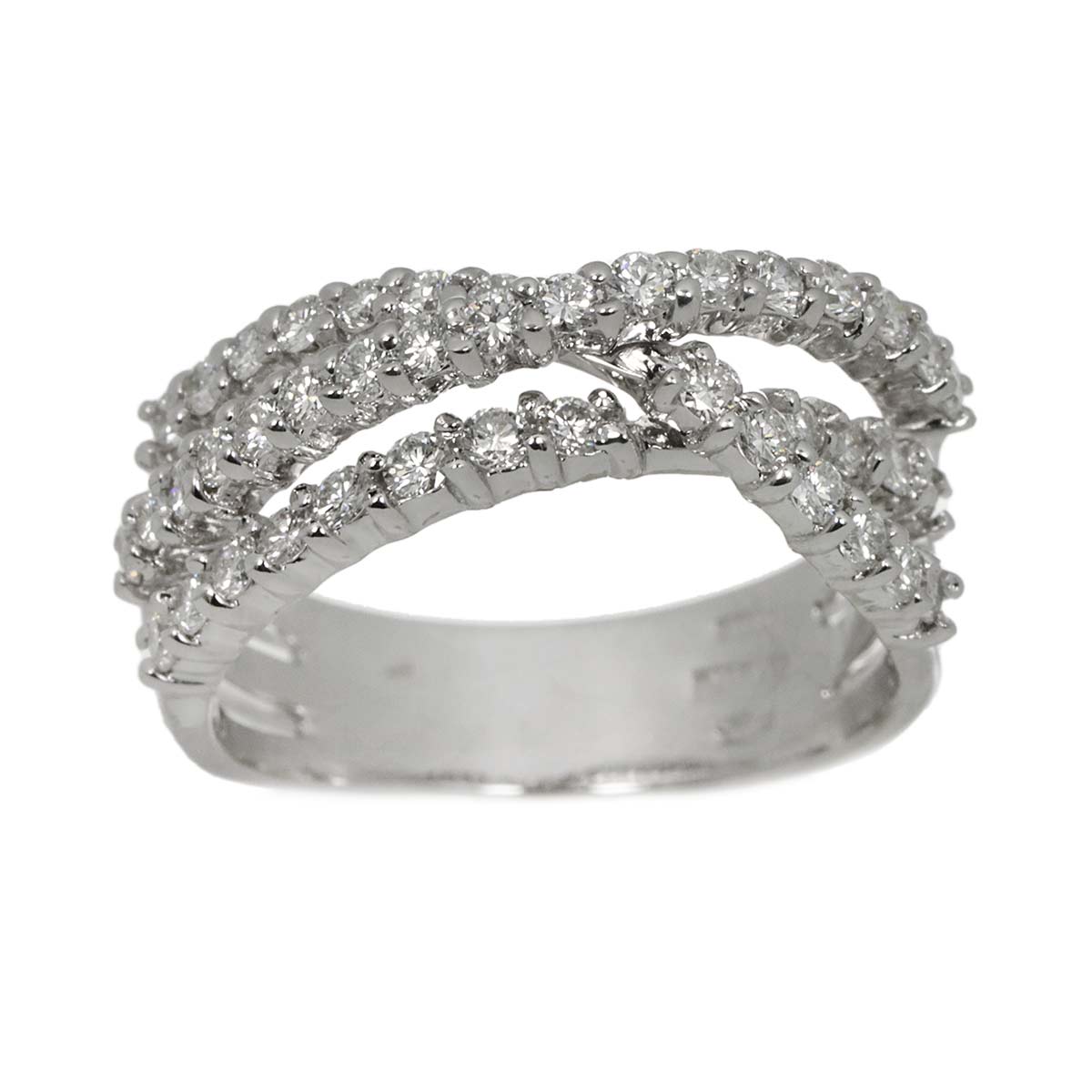 Diamond Ring 18K White Gold 750 size6(US)