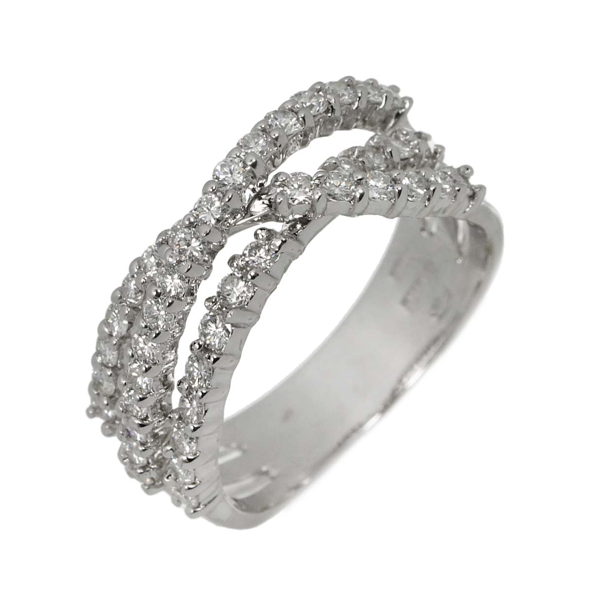 Diamond Ring 18K White Gold 750 size6(US)