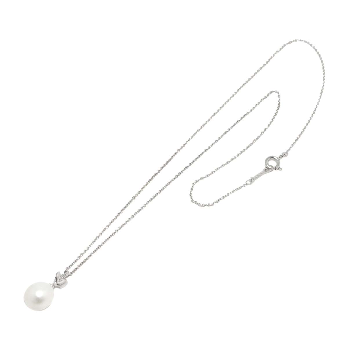 Olive Leaf Pearl Necklace SV Silver 925