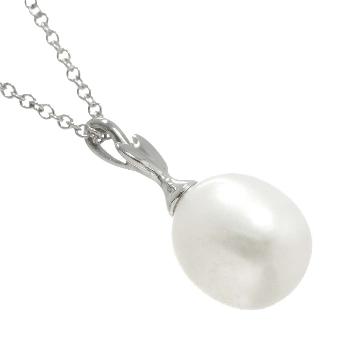Olive Leaf Pearl Necklace SV Silver 925