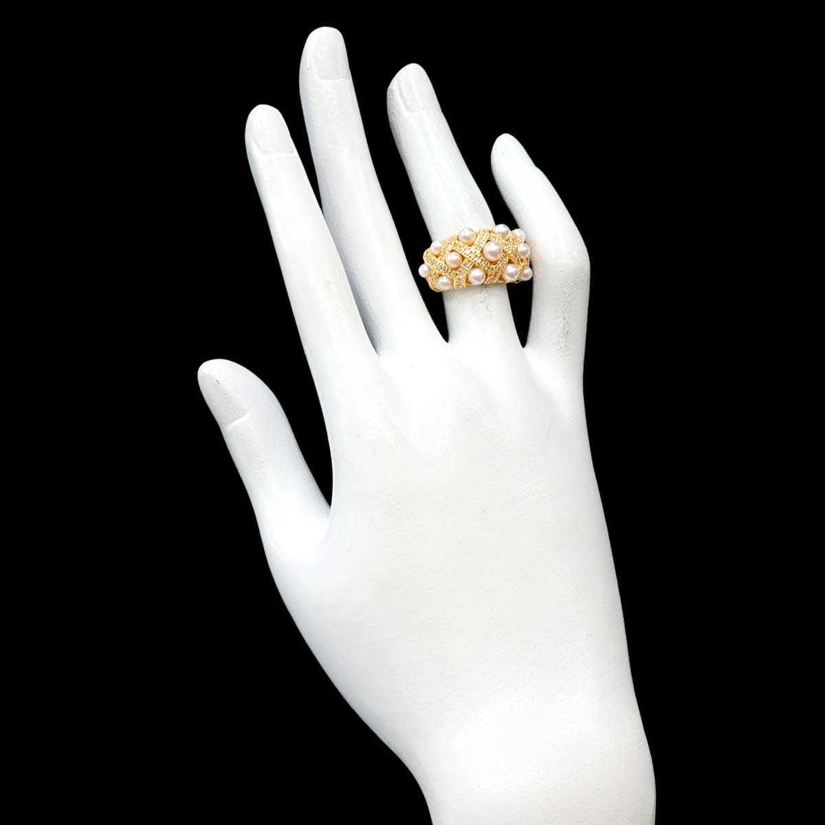 Akoya Pearl 4.0-2.7mm Diamond 0.50ct Ring 18K K18 YG 750 5.25(US)