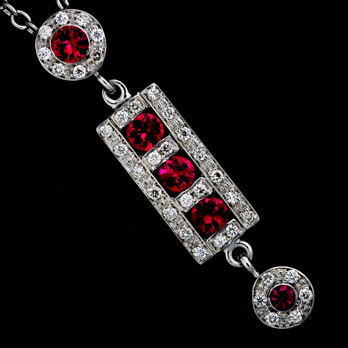 Belle Epoque Ruby Diamond Necklace 18K WG 750