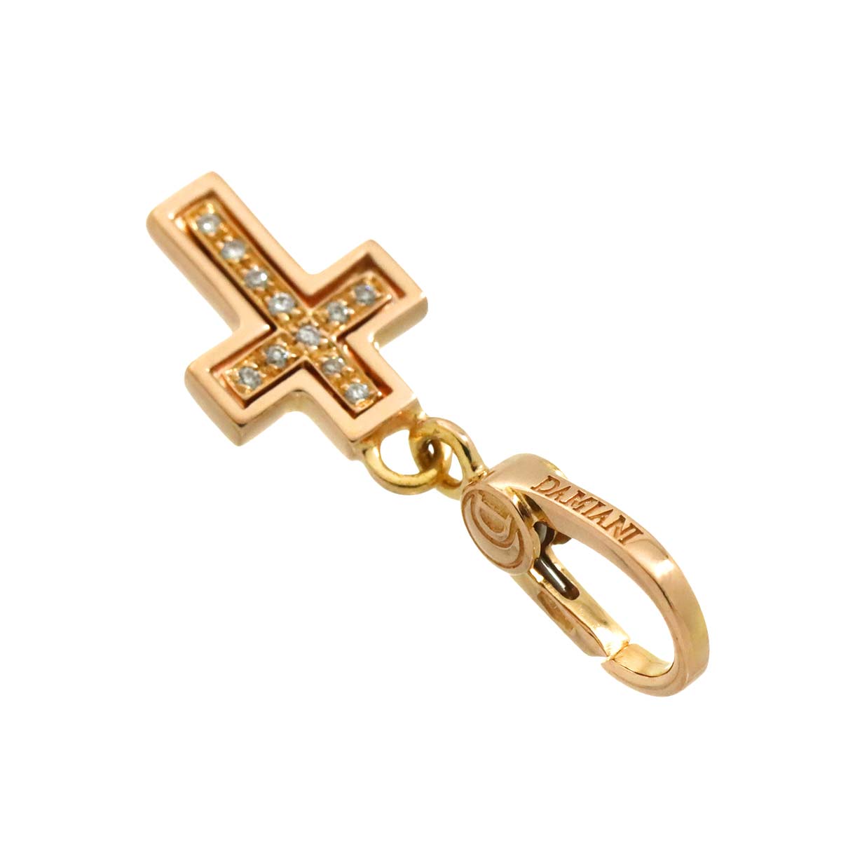 Belle Epoque Diamond Cross Pendant Top Charm 18K PG 750