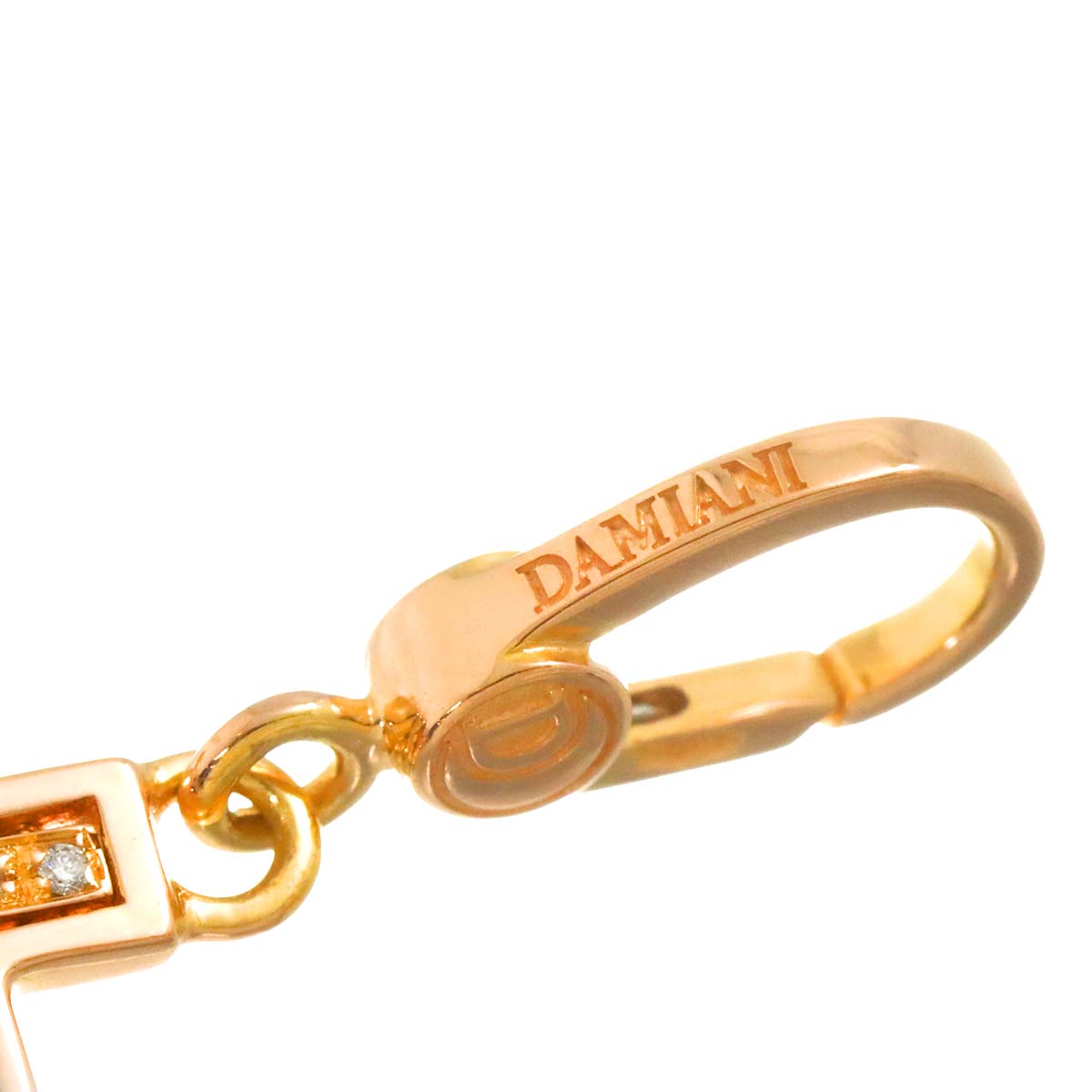 Belle Epoque Diamond Cross Pendant Top Charm 18K PG 750