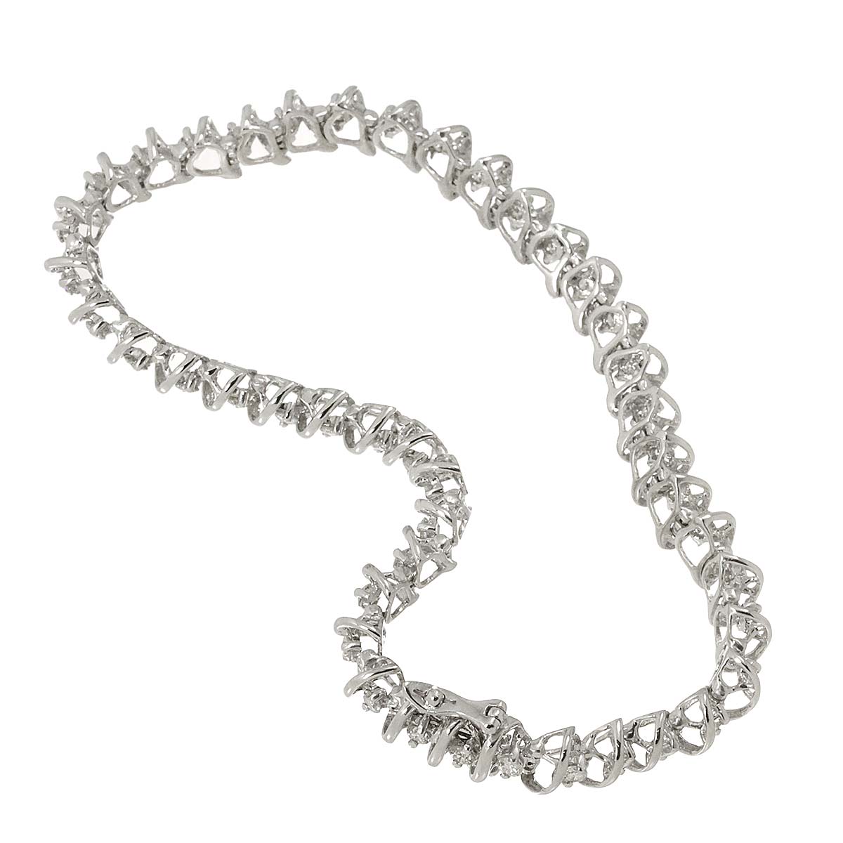 Diamond 2.00ct Bracelet 18K K18 WG White Gold 750