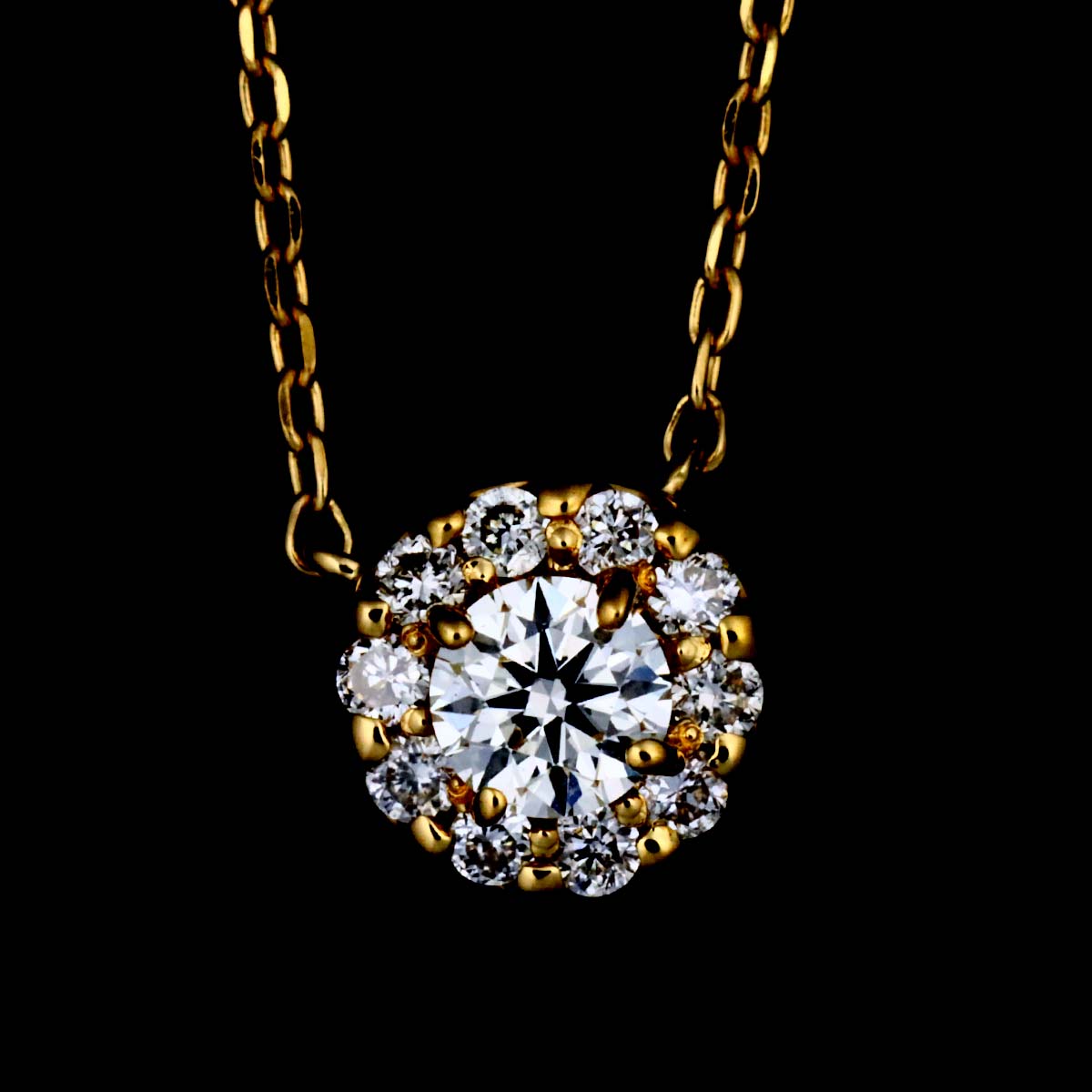 Diamond 0.12ct Necklace 18K Yellow Gold 750