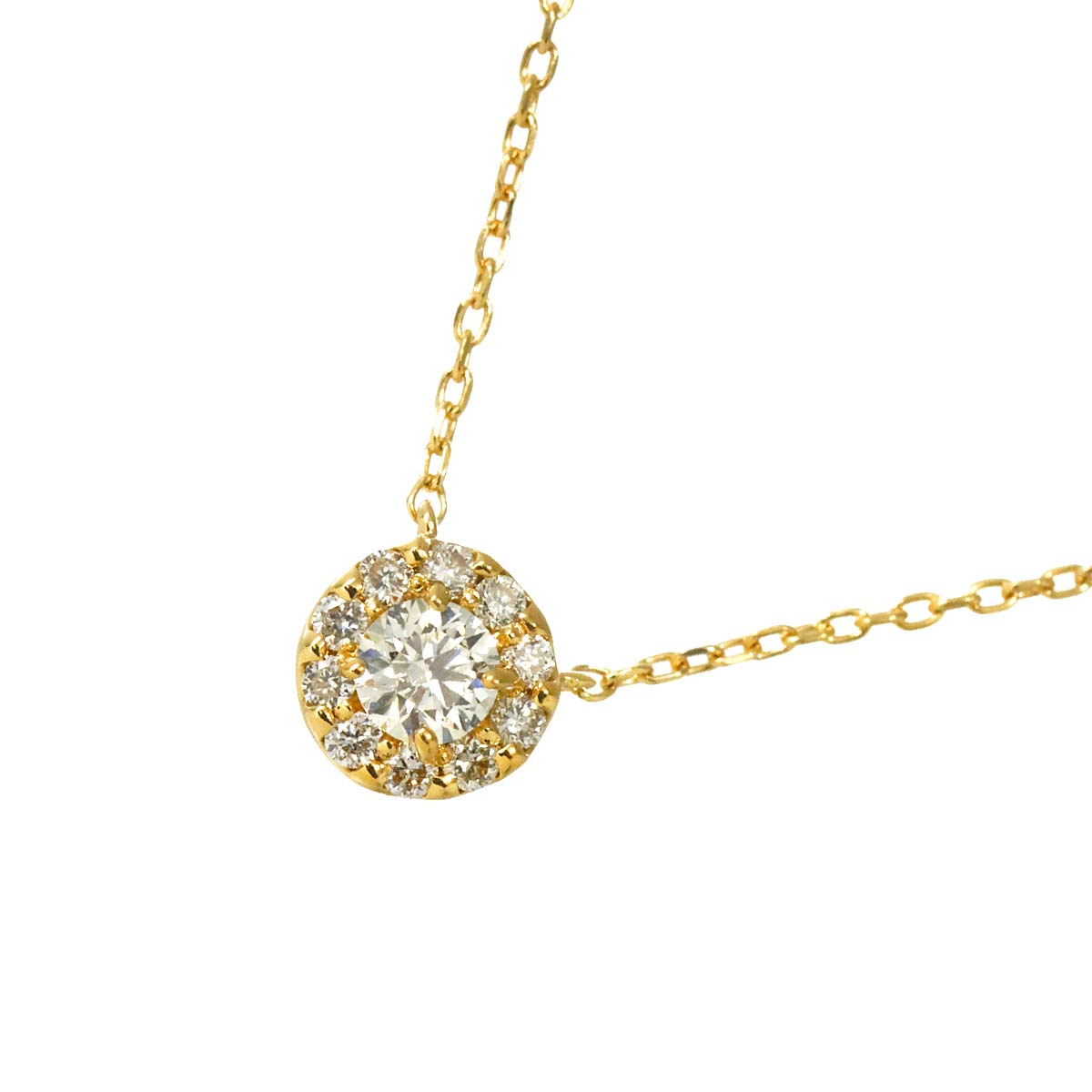 Diamond 0.12ct Necklace 18K Yellow Gold 750
