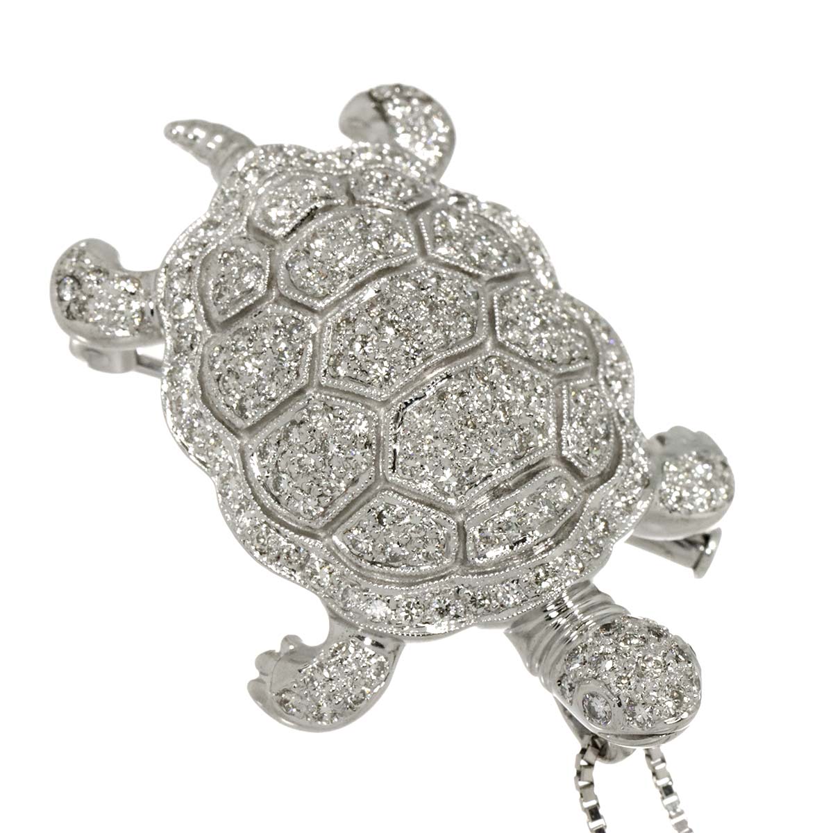 Diamond 2.08ct Necklace 18K K18 WG White Gold 750