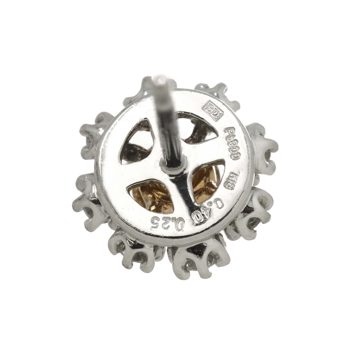 BrownDiamond 0.40ct Diamond 0.25ct Earring Pierced Pt 18K BD