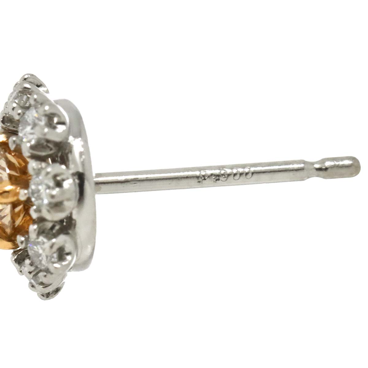 BrownDiamond 0.40ct Diamond 0.25ct Earring Pierced Pt 18K BD