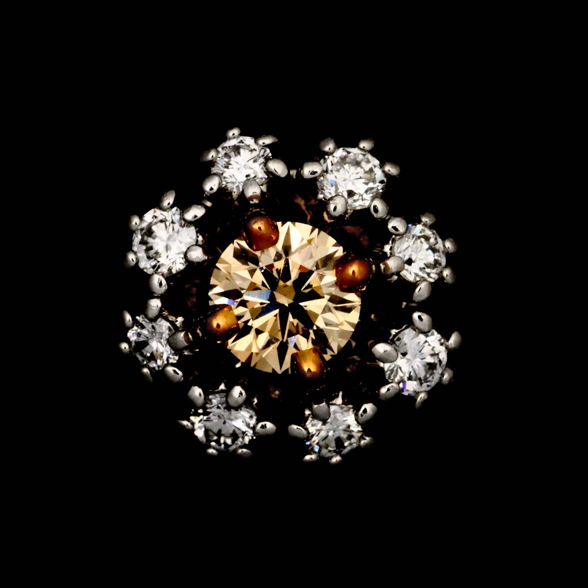 BrownDiamond 0.40ct Diamond 0.25ct Earring Pierced Pt 18K BD