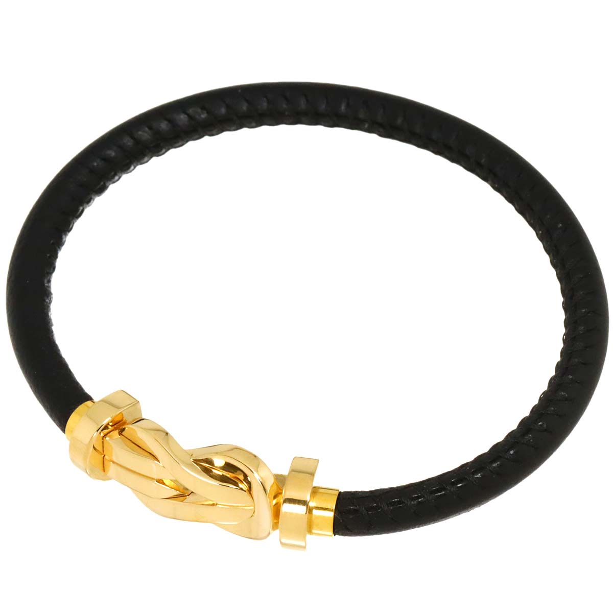 Chance Infini Bracelet LM 18K Yellow Gold 750 leather Steel Size17