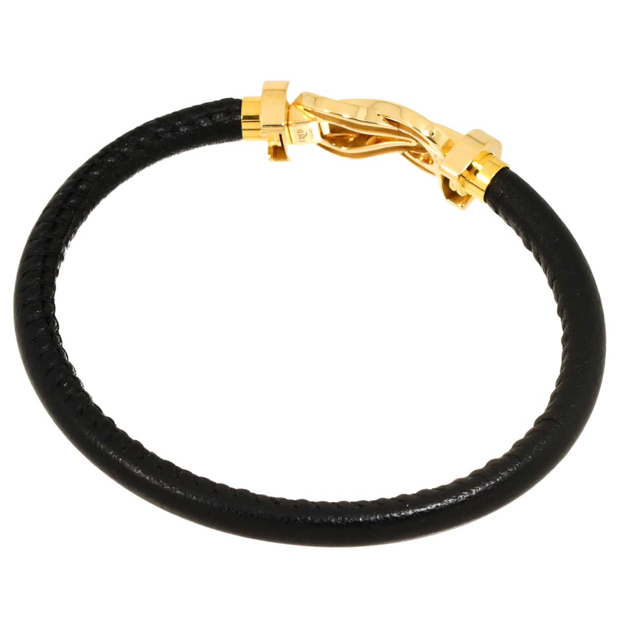 Chance Infini Bracelet LM 18K Yellow Gold 750 leather Steel Size17