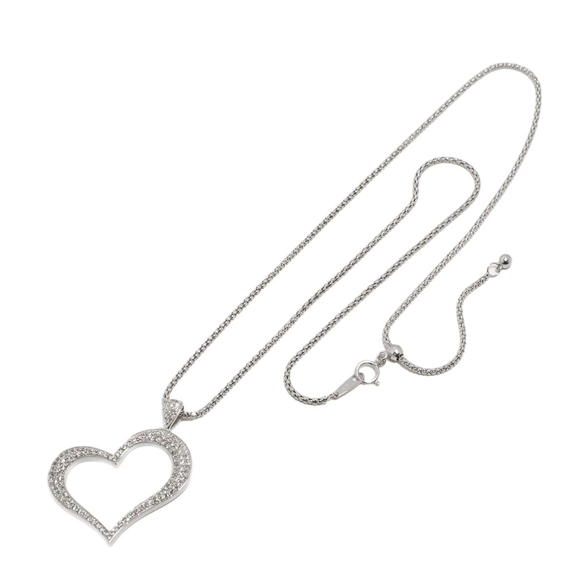 Diamond 1.00ct Necklace 18K WG White Gold 750