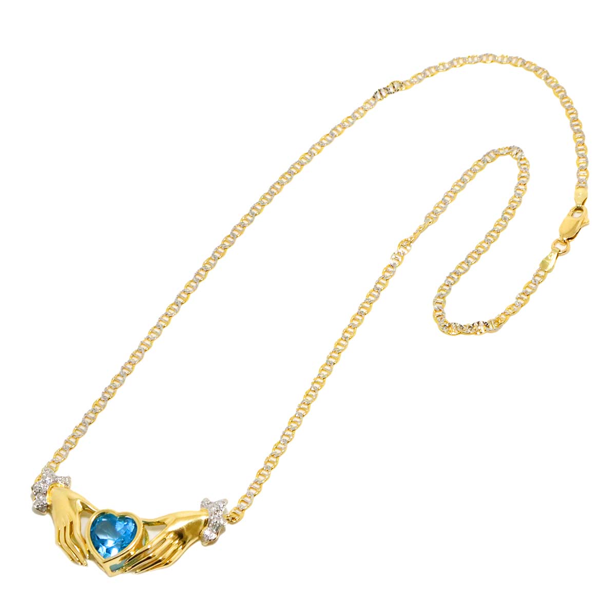 Topaz Diamond Necklace 18K K18 YG WG Yellow White Gold 750