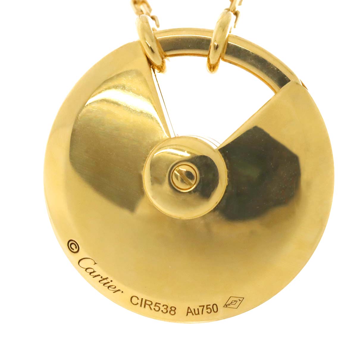 AMULETTE SM Mother of Pearl MOP Diamond Necklace 18K YG 750