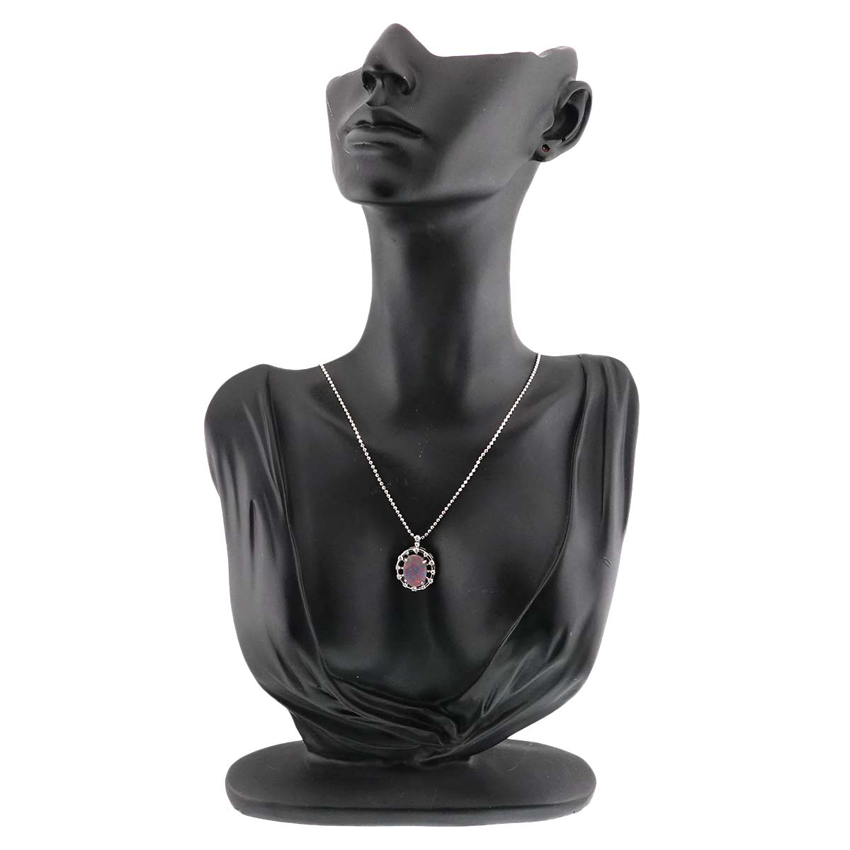 Black Opal 2.23ct Diamond 0.36ct Necklace Pt Platinum